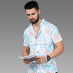 Men's Printed Rayon Half Sleeves Shirt